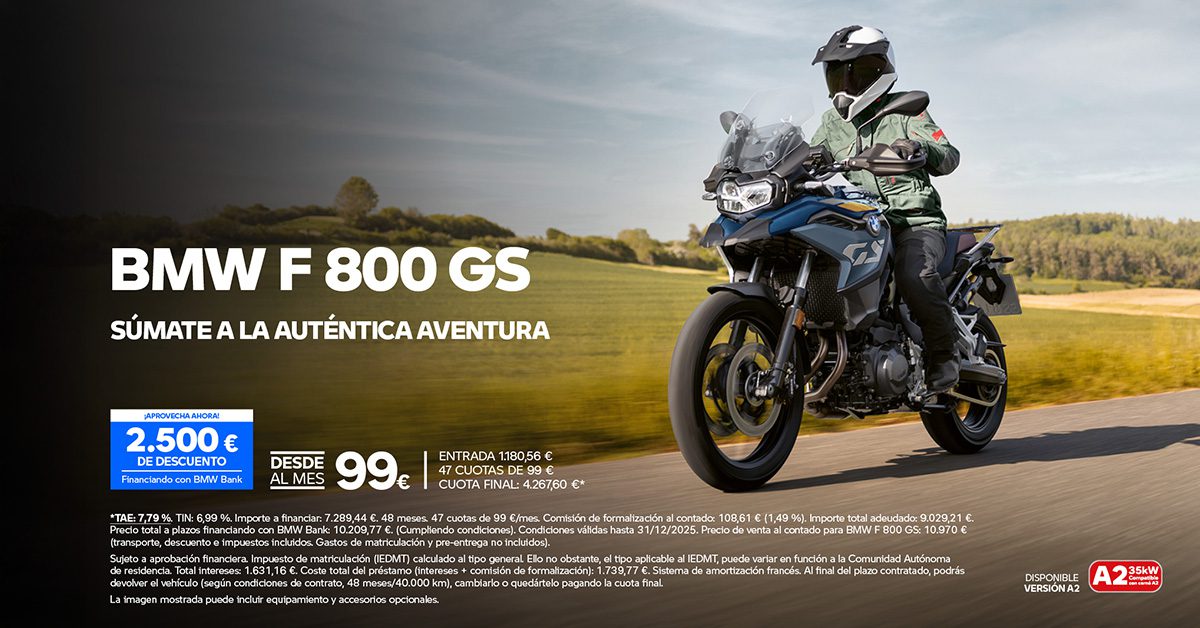 BMW Motorrad F 800 GS desde 99€/mes